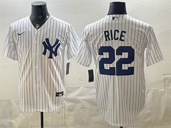 Men's New York Yankees #22 Ben Rice White Home Stitched Baseball Jersey Men's New York Yankees #22 Ben Rice White Home Stitched Baseball Jersey